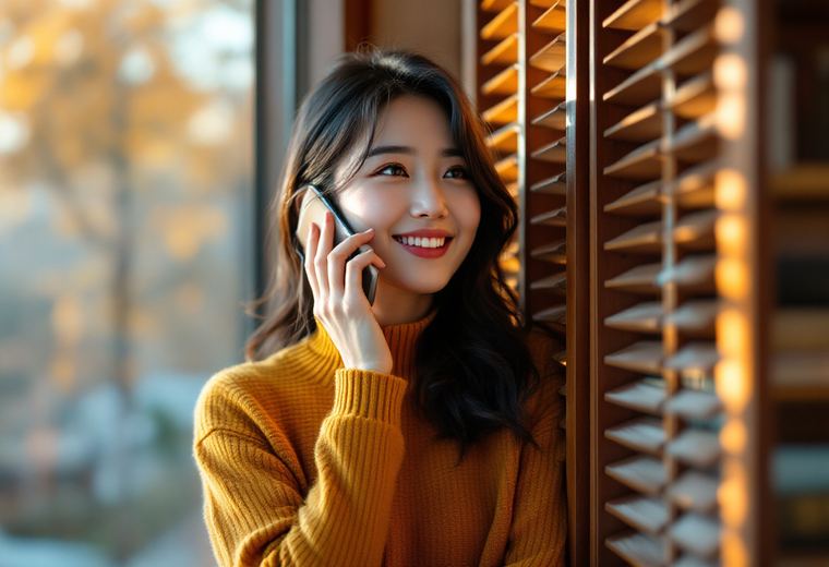 전화로 상담받는 모습